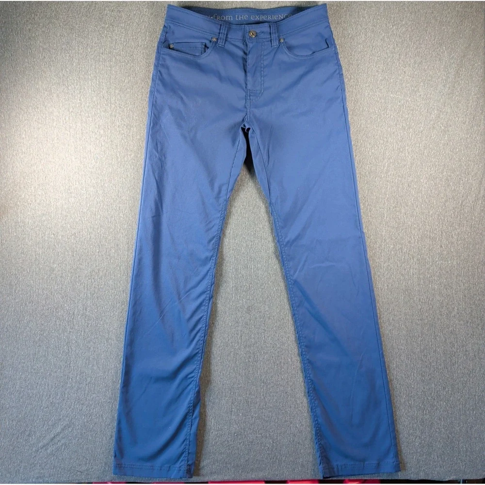 prAna Brion Slim Fit Pants Mens 32x35 Tall Blue Outdoor Gorpcore Granola Hiking